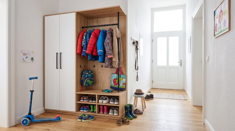 Garderobenschrank Ecke, junges Wohnen