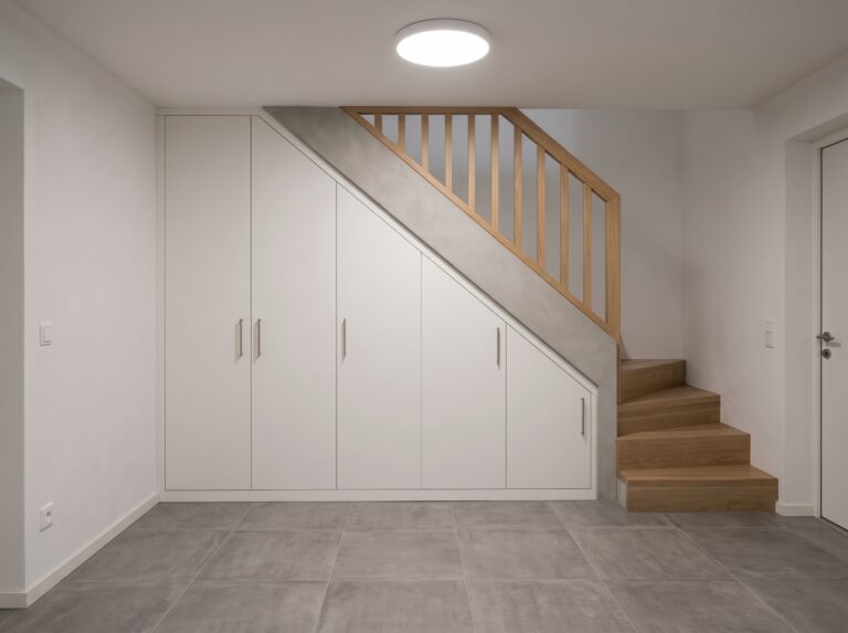 Schrank unter der Treppe weiß